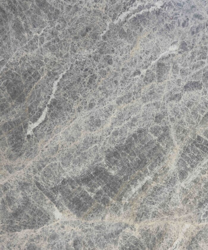 Blue Taj quartzite satin finish close up texture with soft blue grey tones and crystalline veining in Peregian Beach Sunshine Coast QLD Australia