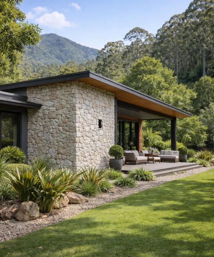 Whitehaven marble natural stone wall cladding with soft white tones installed in Noosa Heads Sunshine Coast QLD Australia