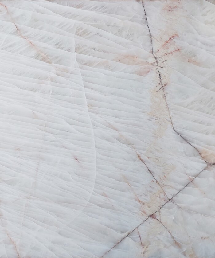 Crystallo Purity quartzite honed close up with soft white crystalline tones and subtle warm beige veining in Brisbane QLD Australia