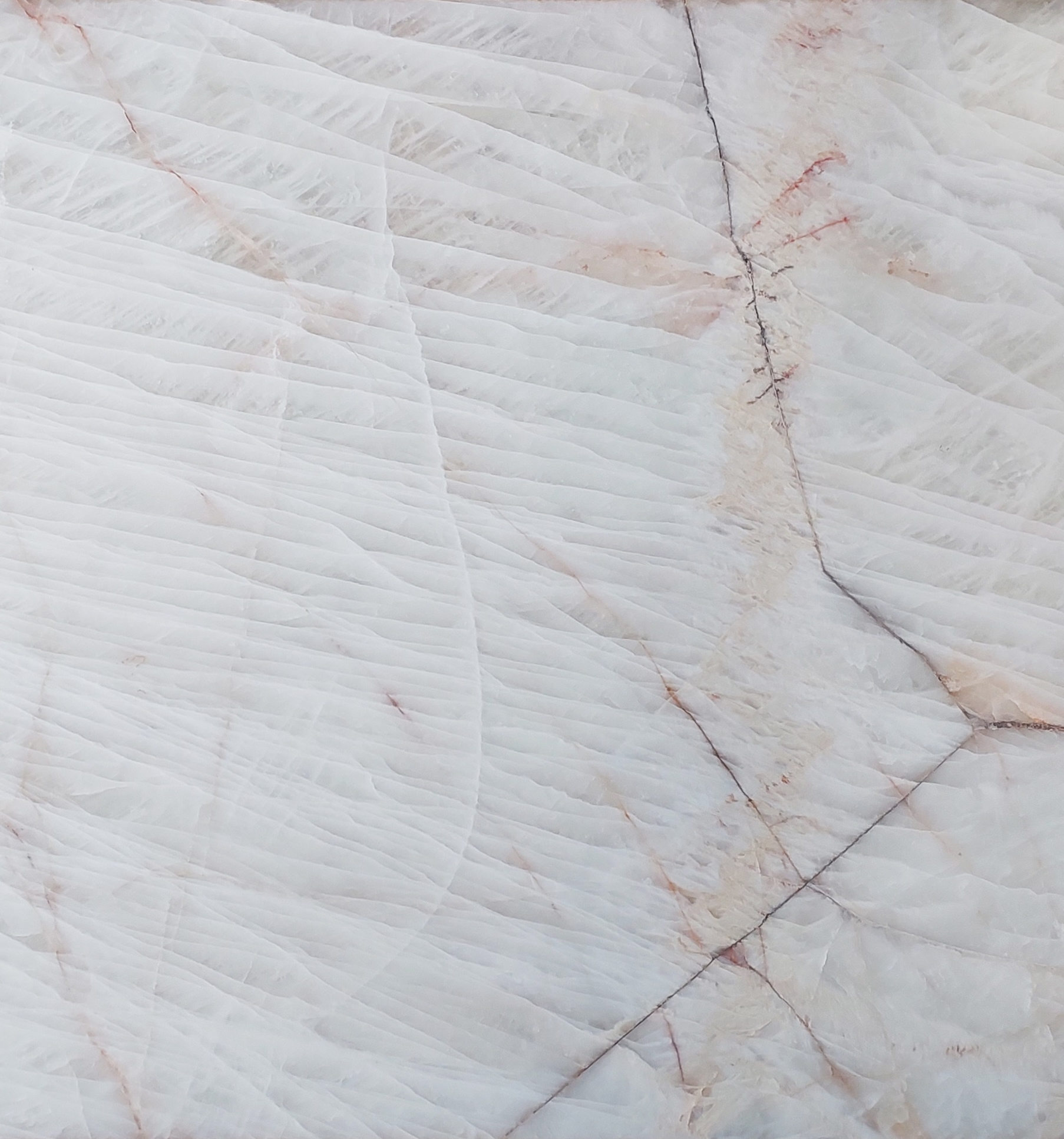 Crystallo Purity quartzite honed close up with soft white crystalline tones and subtle warm beige veining in Brisbane QLD Australia