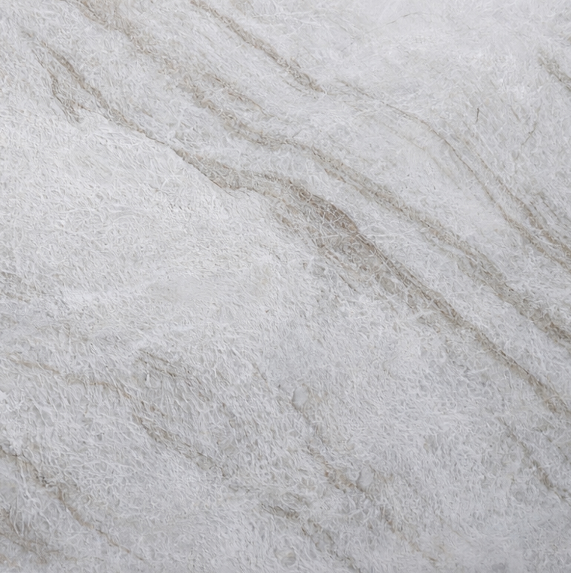 Naica quartzite satin finish close up slab detail with soft white and warm beige veining at Sunshine Coast QLD Australia