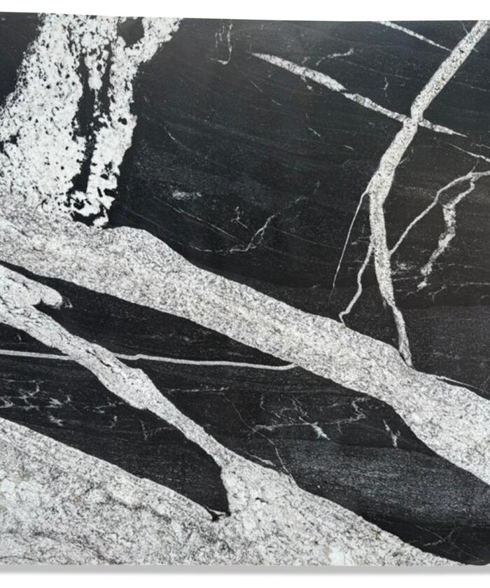 Copacabana granite leather finish full slab with bold black base and striking white veining at Sunshine Coast QLD Australia