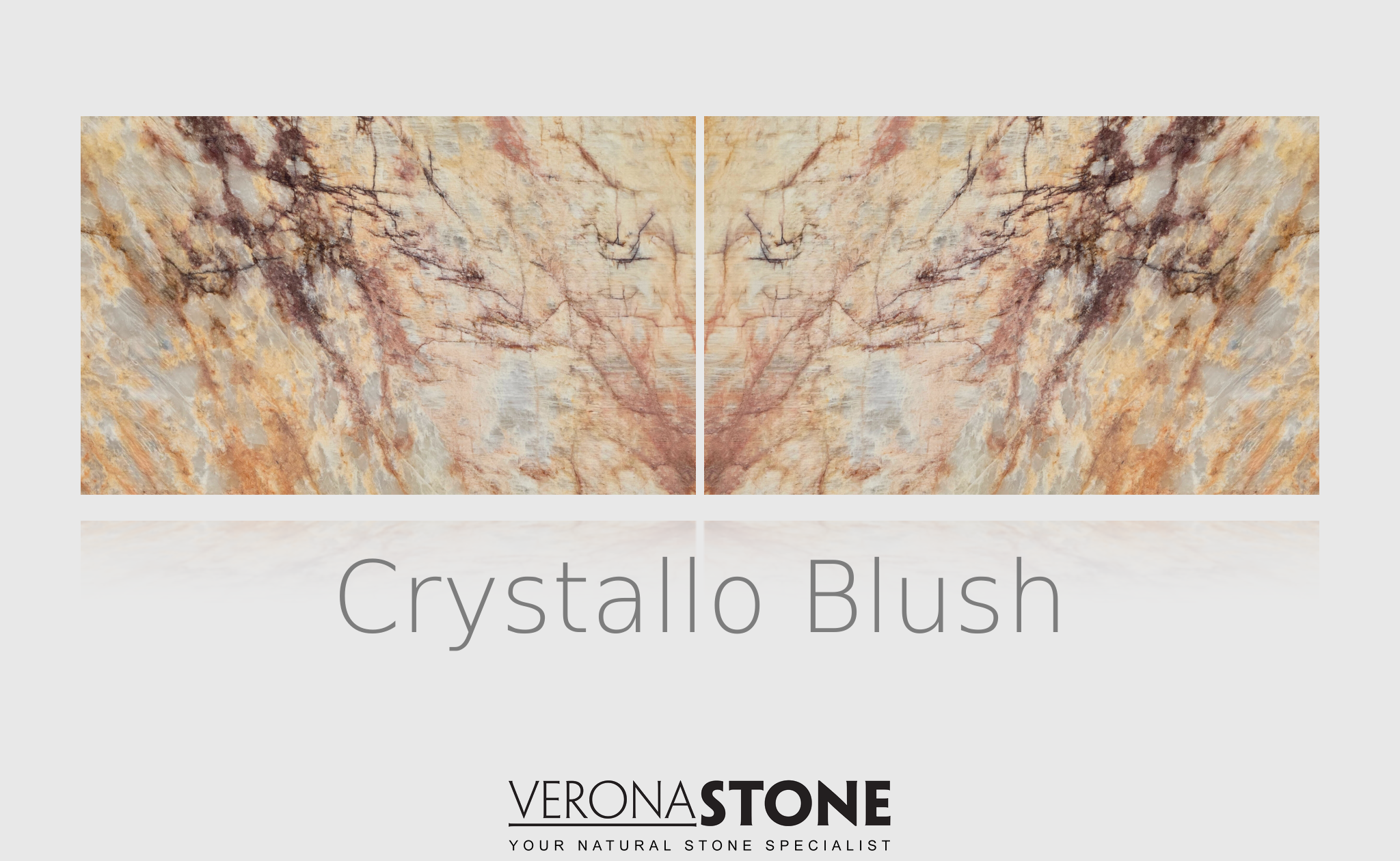 “Crystallo Blush honed 20mm quartzite bookmatched slab – Verona Stone Sunshine Coast natural stone supplier”